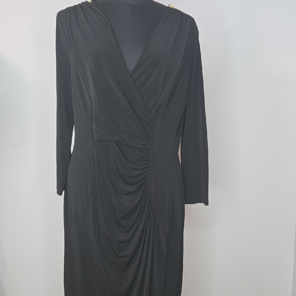 Calvin Klein Elegant Black Long Sleeve Dress
